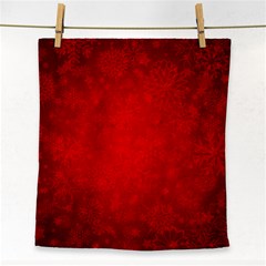 Decorative Red Christmas Background With Snowflakes Face Towel