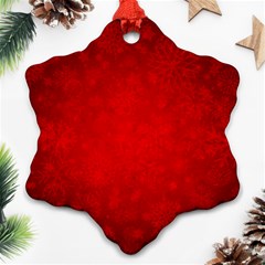 Decorative Red Christmas Background With Snowflakes Ornament (snowflake)  by TastefulDesigns