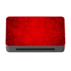 Decorative Red Christmas Background With Snowflakes Memory Card Reader With Cf by TastefulDesigns