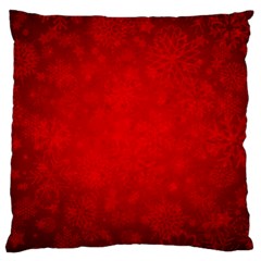 Decorative Red Christmas Background With Snowflakes Large Cushion Case (one Side) by TastefulDesigns