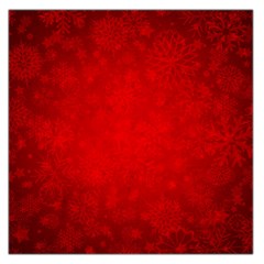 Decorative Red Christmas Background With Snowflakes Large Satin Scarf (square) by TastefulDesigns