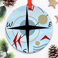 Compass Ornament (round)  by Valentinaart