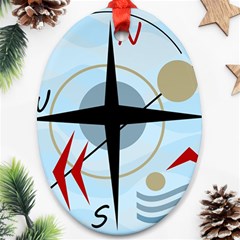 Compass Ornament (oval)  by Valentinaart