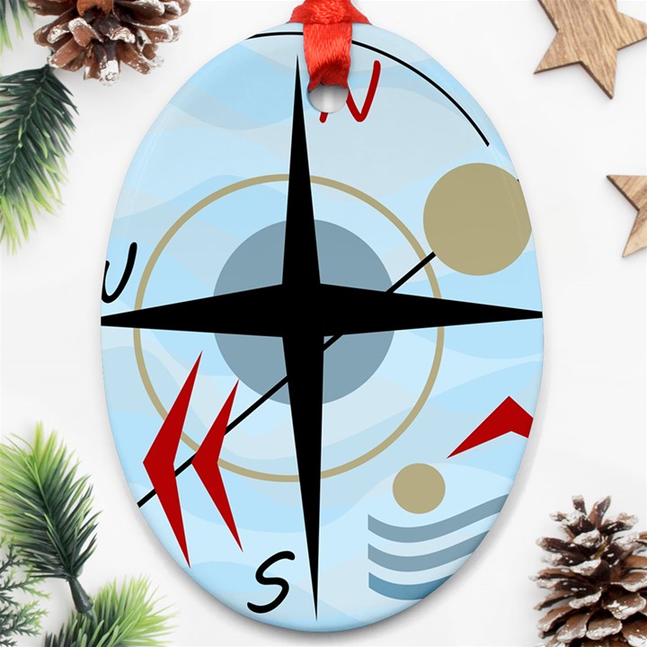 Compass Ornament (Oval) 