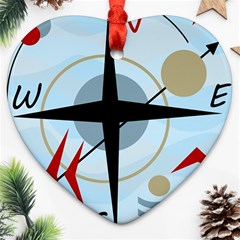 Compass Heart Ornament (2 Sides) by Valentinaart