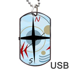 Compass Dog Tag Usb Flash (two Sides)  by Valentinaart