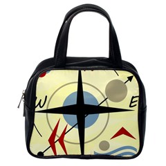 Compass 3 Classic Handbags (one Side) by Valentinaart