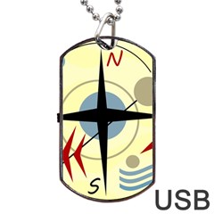 Compass 3 Dog Tag Usb Flash (one Side) by Valentinaart