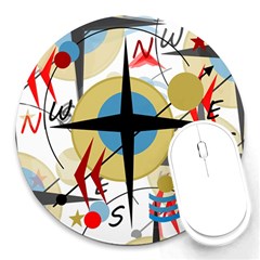 Compass 4 Round Mousepads by Valentinaart