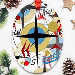 Compass 4 Ornament (oval)  by Valentinaart