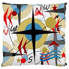 Compass 4 Large Cushion Case (one Side) by Valentinaart