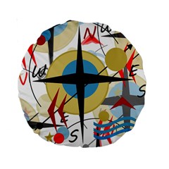 Compass 4 Standard 15  Premium Round Cushions by Valentinaart