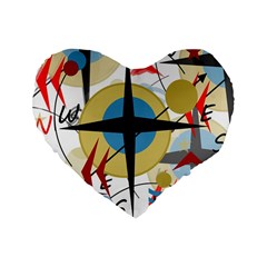 Compass 4 Standard 16  Premium Heart Shape Cushions by Valentinaart