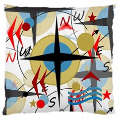 Compass 4 Large Flano Cushion Case (two Sides) by Valentinaart