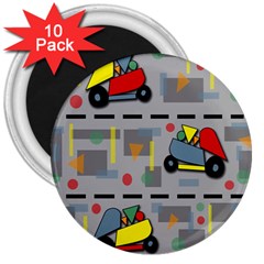 Toy Cars 3  Magnets (10 Pack)  by Valentinaart