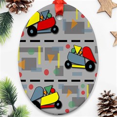 Toy Cars Oval Ornament (two Sides) by Valentinaart