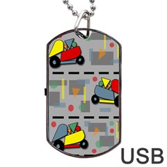 Toy Cars Dog Tag Usb Flash (two Sides)  by Valentinaart