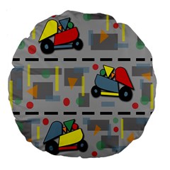 Toy Cars Large 18  Premium Flano Round Cushions by Valentinaart