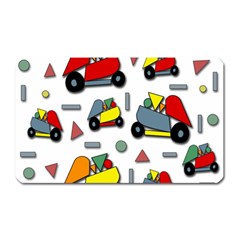 Toy Cars Pattern Magnet (rectangular) by Valentinaart