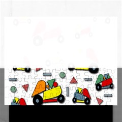 Toy Cars Pattern Rectangular Jigsaw Puzzl by Valentinaart