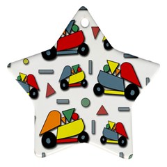 Toy Cars Pattern Star Ornament (two Sides)  by Valentinaart