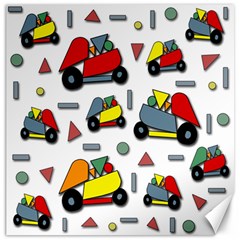 Toy Cars Pattern Canvas 12  X 12   by Valentinaart