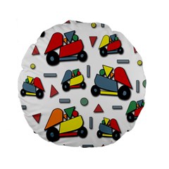 Toy Cars Pattern Standard 15  Premium Round Cushions by Valentinaart