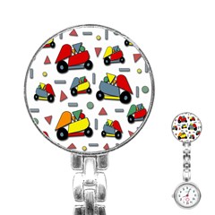 Toy Cars Pattern Stainless Steel Nurses Watch by Valentinaart