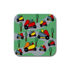 Toy Car Pattern Rubber Square Coaster (4 Pack)  by Valentinaart