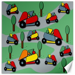 Toy Car Pattern Canvas 12  X 12   by Valentinaart