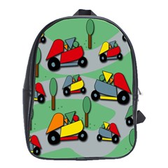 Toy Car Pattern School Bags(large)  by Valentinaart