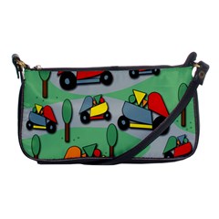 Toy Car Pattern Shoulder Clutch Bags by Valentinaart