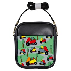 Toy Car Pattern Girls Sling Bags by Valentinaart