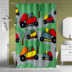 Toy Car Pattern Shower Curtain 48  X 72  (small)  by Valentinaart