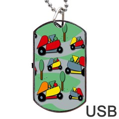 Toy Car Pattern Dog Tag Usb Flash (two Sides)  by Valentinaart