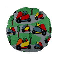 Toy Car Pattern Standard 15  Premium Round Cushions by Valentinaart