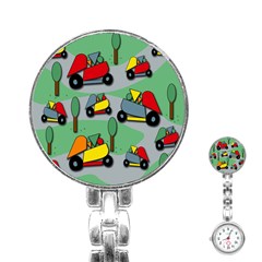 Toy Car Pattern Stainless Steel Nurses Watch by Valentinaart