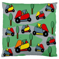 Toy Car Pattern Large Flano Cushion Case (one Side) by Valentinaart