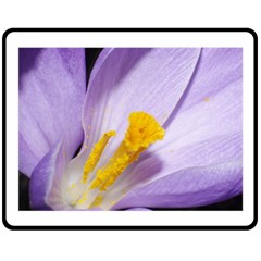 Pruple Crocus Double Sided Fleece Blanket (medium)  by PhotoThisxyz