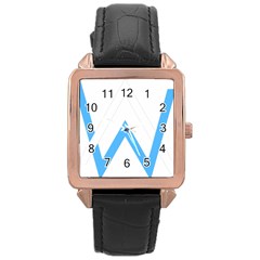 Alan Walker  Logo Rose Gold Leather Watch 