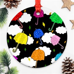 Umbrellas 2 Ornament (round)  by Valentinaart