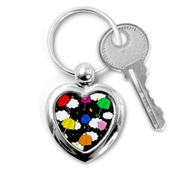 Umbrellas 2 Key Chains (heart)  by Valentinaart