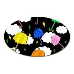 Umbrellas 2 Oval Magnet by Valentinaart