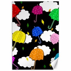 Umbrellas 2 Canvas 12  X 18   by Valentinaart