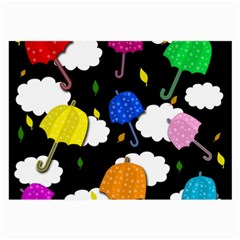 Umbrellas 2 Large Glasses Cloth (2-side) by Valentinaart