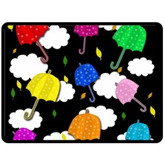 Umbrellas 2 Fleece Blanket (large)  by Valentinaart