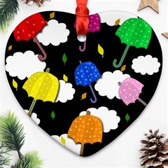 Umbrellas 2 Heart Ornament (2 Sides) by Valentinaart