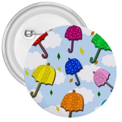 Umbrellas  3  Buttons by Valentinaart