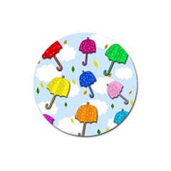 Umbrellas  Magnet 3  (round) by Valentinaart