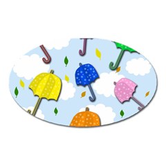 Umbrellas  Oval Magnet by Valentinaart